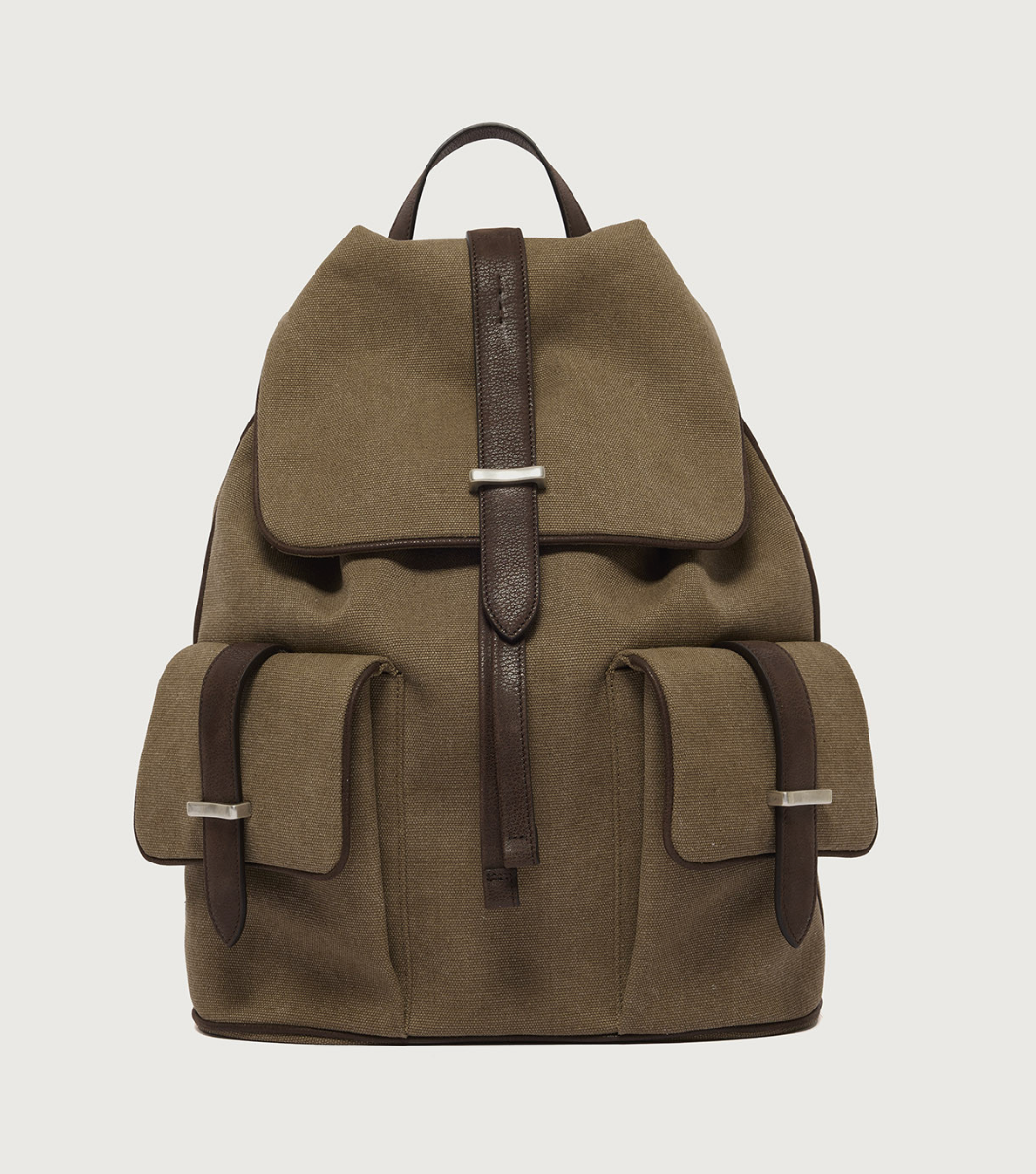 canvas and leather backpack purse Jones Safari Canvas and Leather Backpack