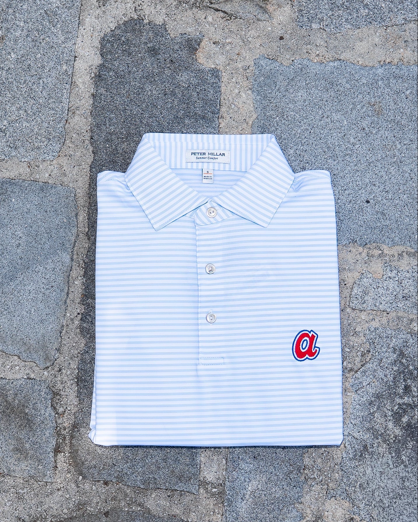 Cooperstown Atlanta Braves Tiebreaker Stripe Performance Polo