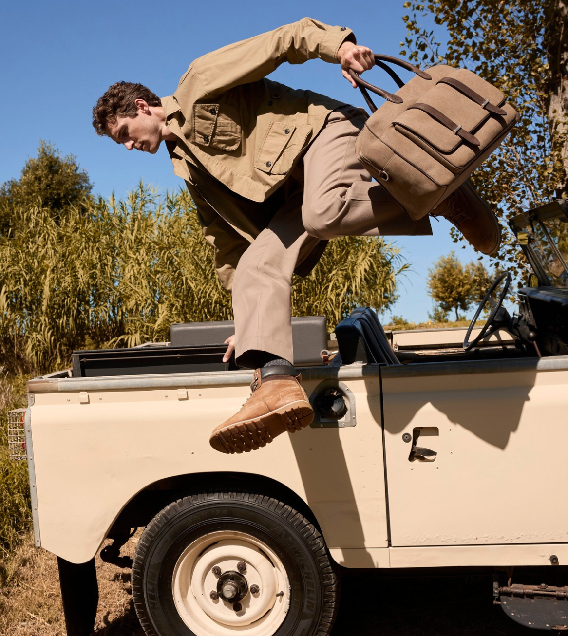 Jones Safari Canvas and Leather Duffle Bag