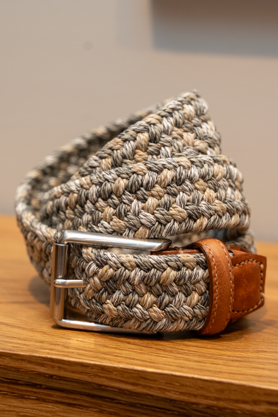 Como Braided Italian Linen and Elastic Belt