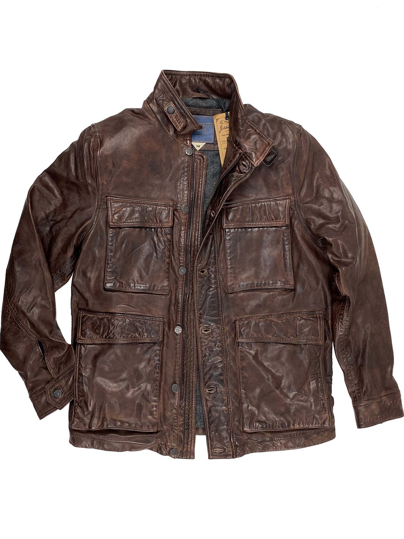 Wax-Tumbled Leather Jacket