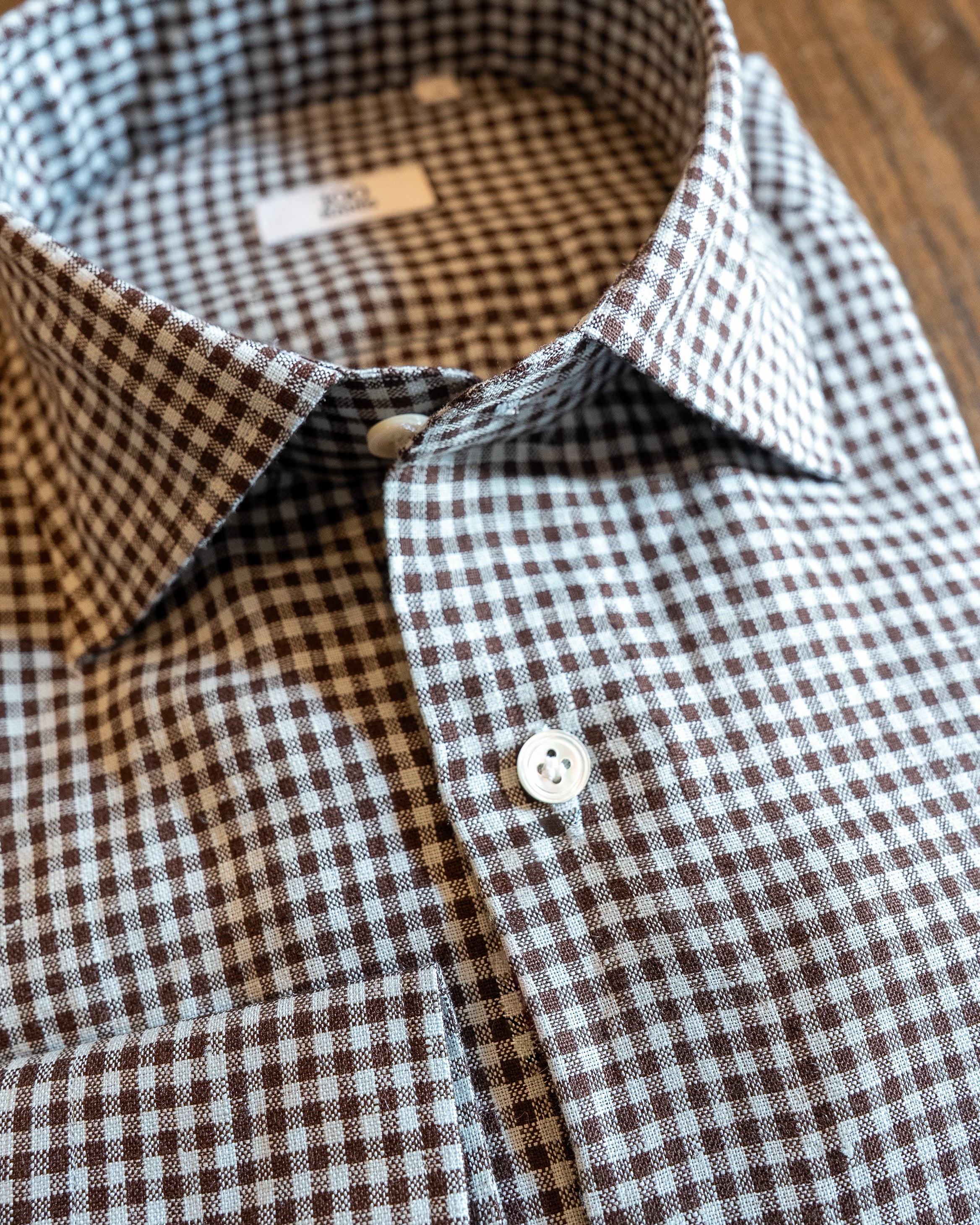 Maroon Micro-Check Linen Sport Shirt