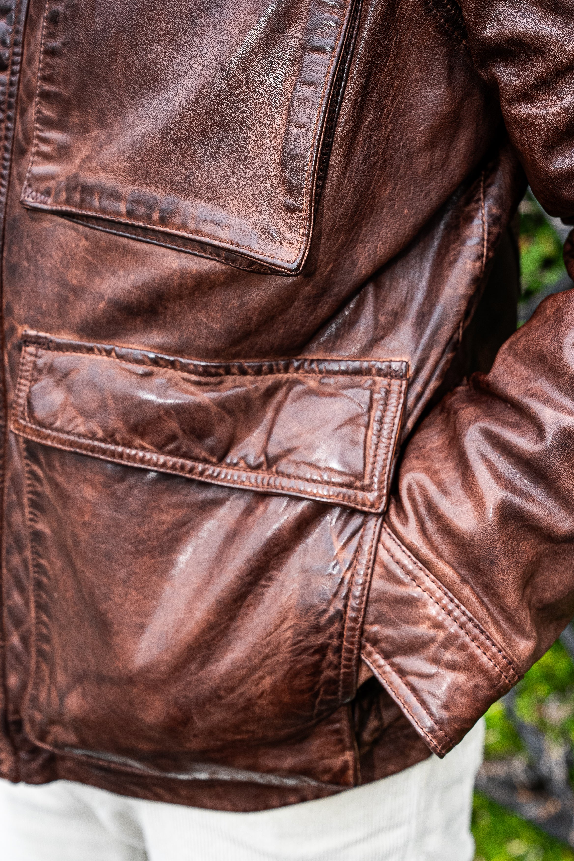 Wax-Tumbled Leather Jacket