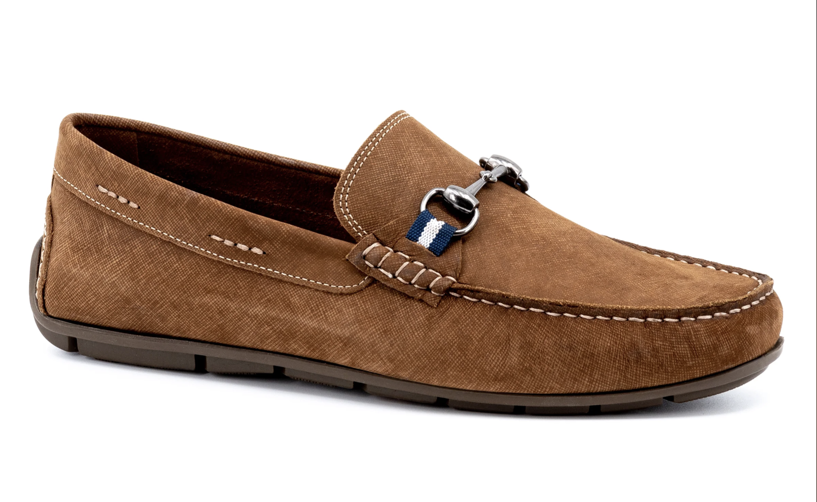 Bermuda Nubuck Horse Bit Loafers in Bark
