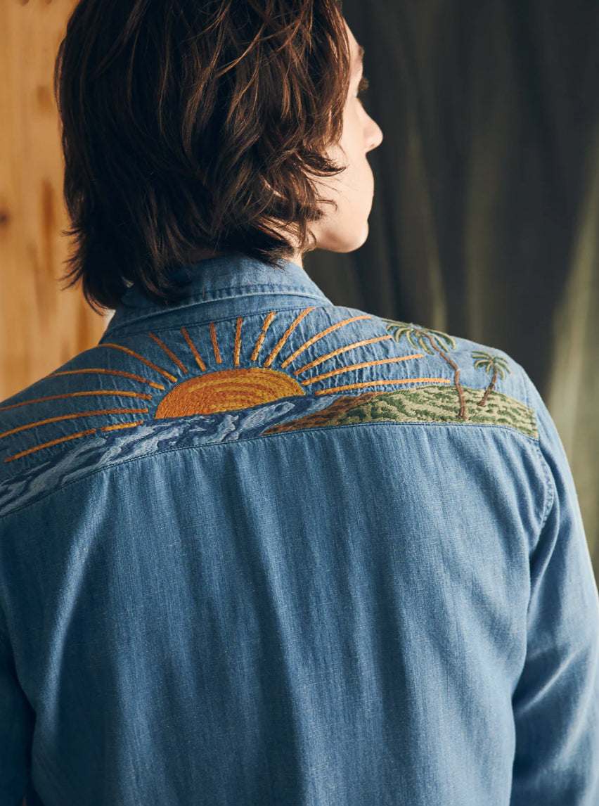 Sun & Waves Embroidered Shirt