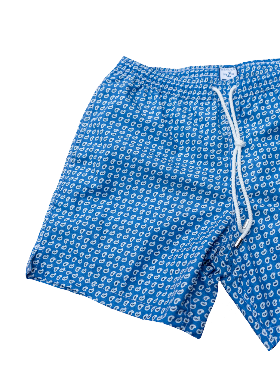 Blue Paisley Swim Trunks