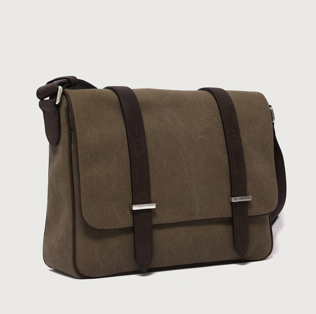 Jones Midi Safari Canvas and Leather Messenger Bag
