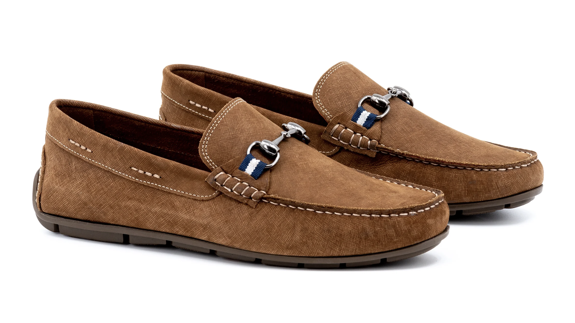 Bermuda Nubuck Horse Bit Loafers in Bark