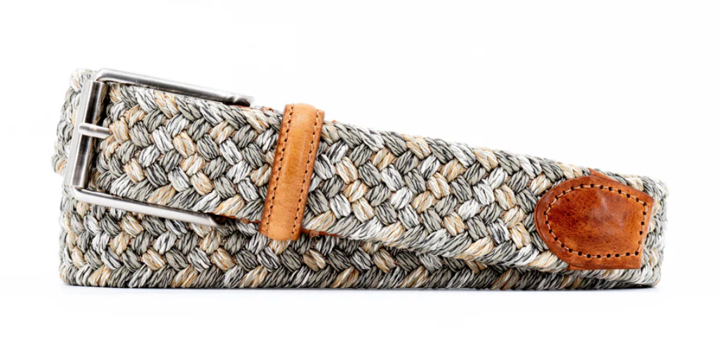 Como Braided Italian Linen and Elastic Belt