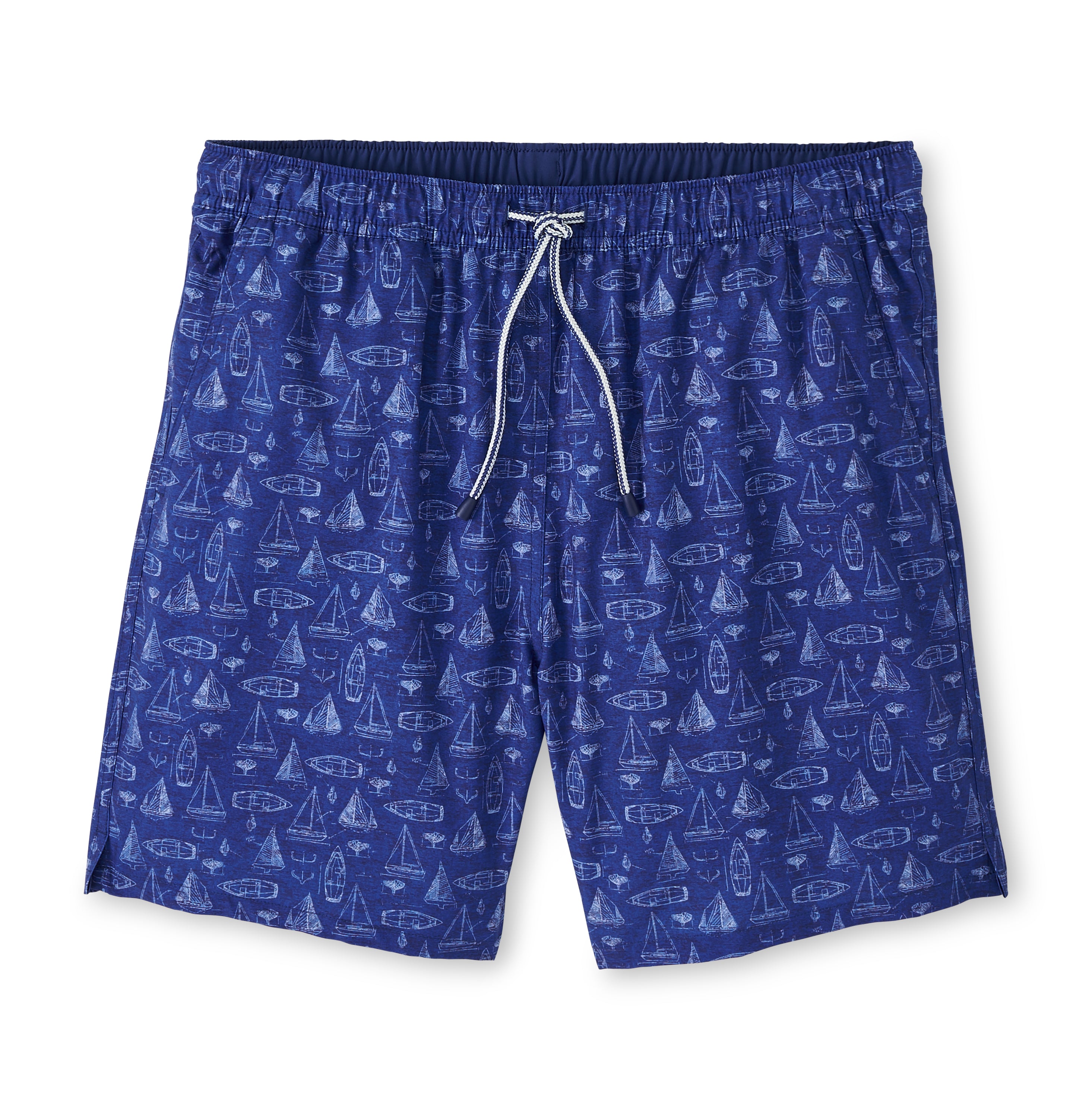 Crown Sailboat Blue Print Swim Trunk