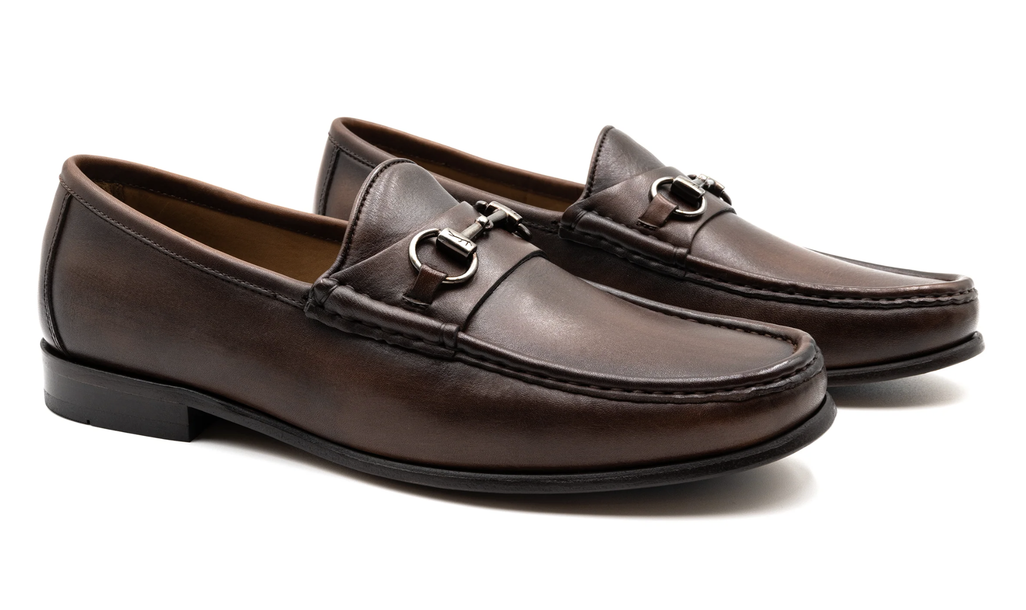 Addison Calf Leather Horse Bit Loafers - Chocolate