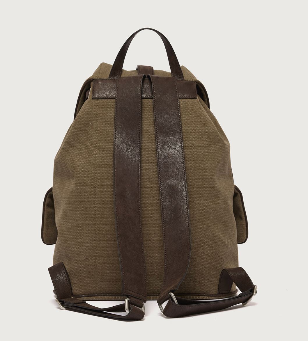 Jones Safari Canvas and Leather Backpack