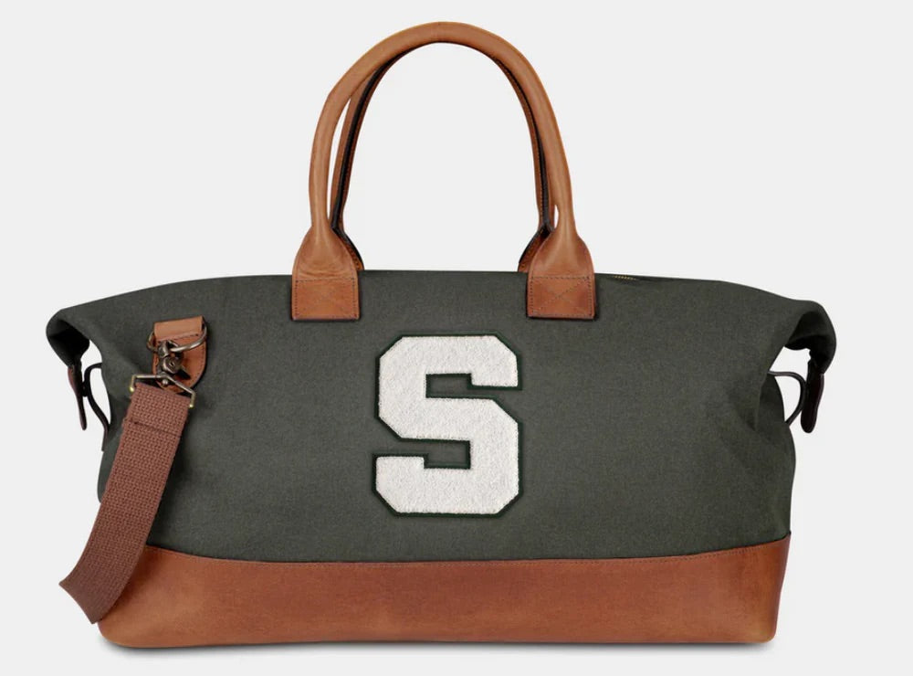 Michigan State "S" Weekender Duffle Bag in Green