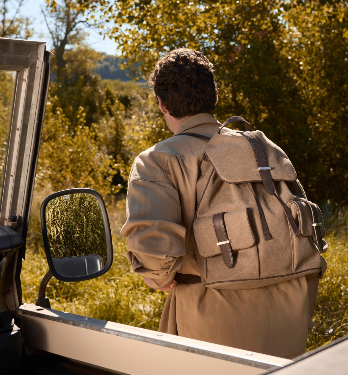 Jones Safari Canvas and Leather Backpack