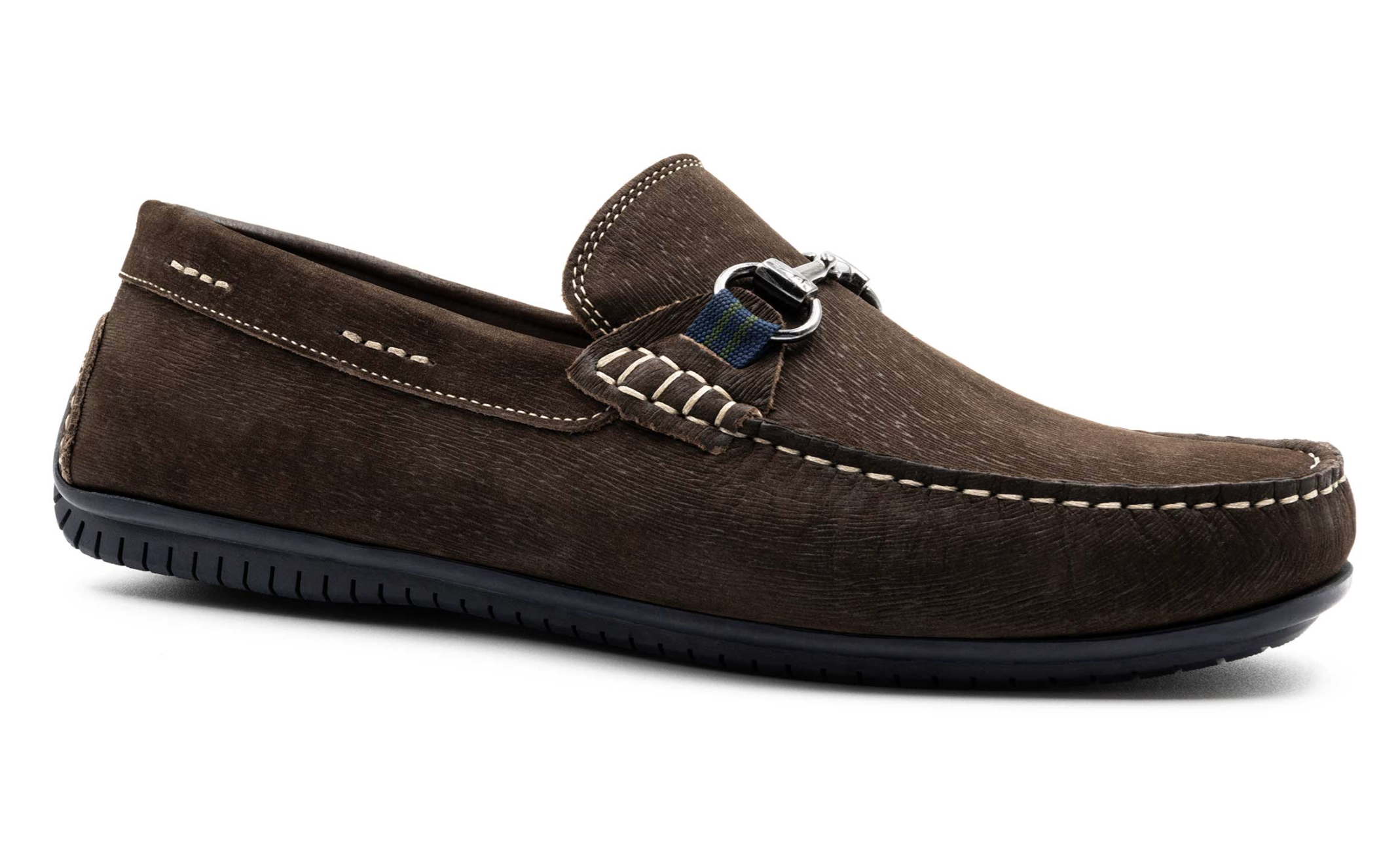 Bermuda Suede Horse Bit Loafers in Cafe