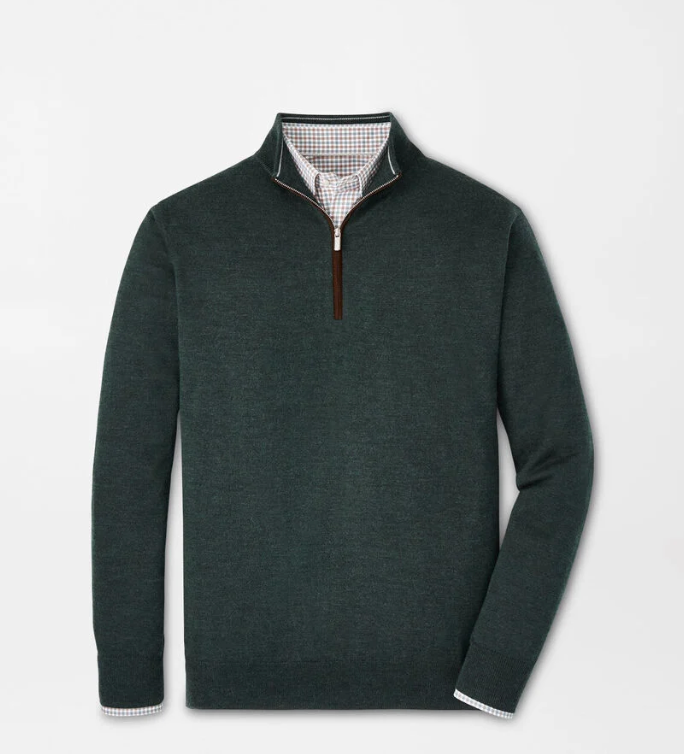 Autumn Crest Suede Trim Quarter-Zip Sweater