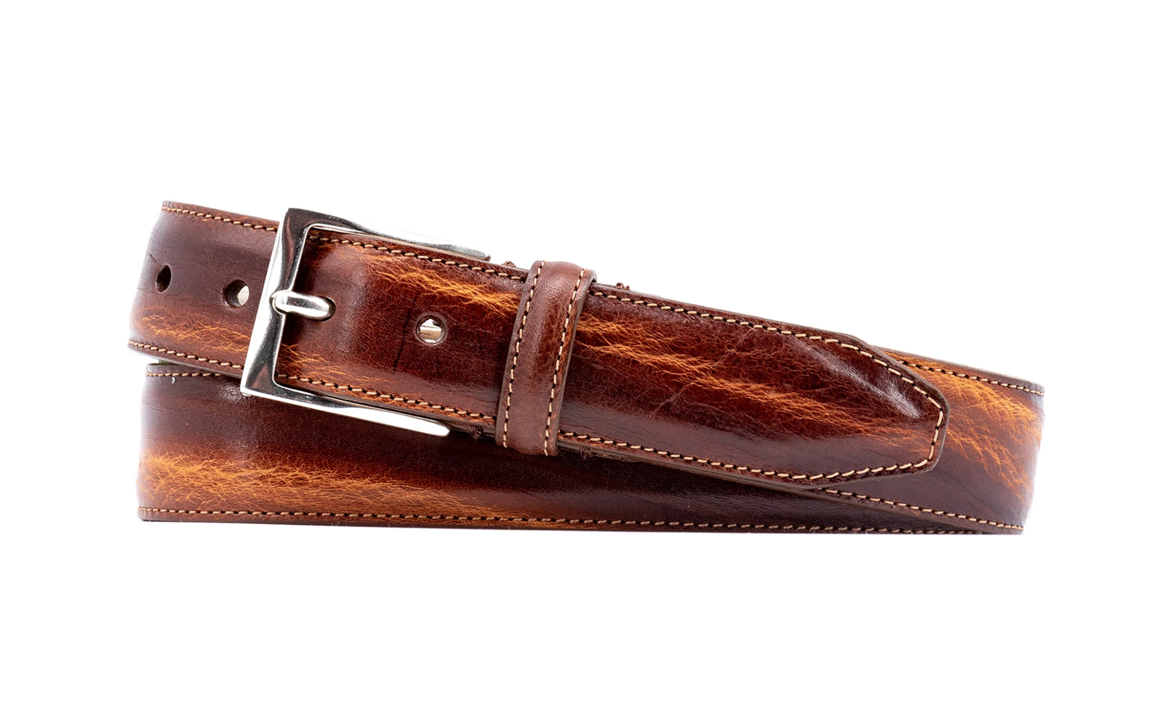 Perry Shrunken Italian Saddle Leather Belt