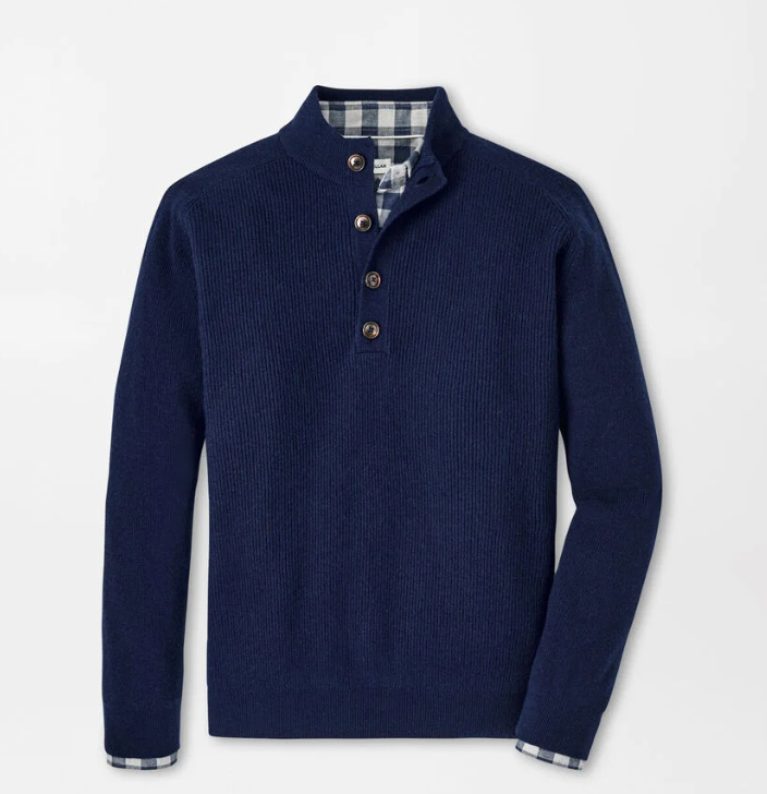 Ruxton Rib Button Mock Sweater