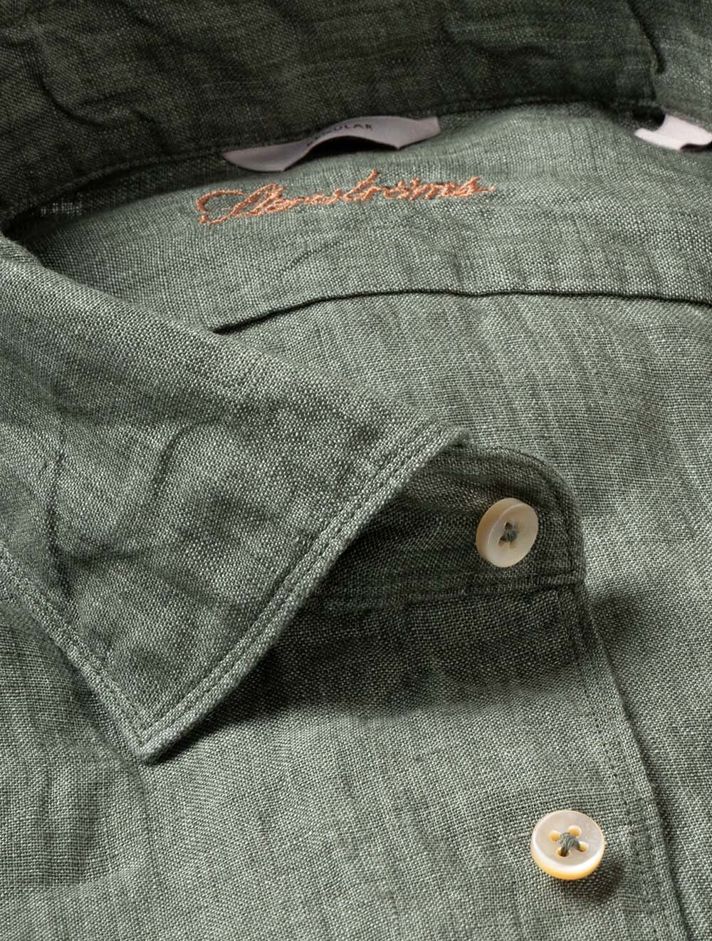Army Green Linen Sport Shirt