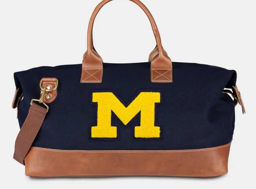 Michigan "M" Weekender Duffle Bag in Navy