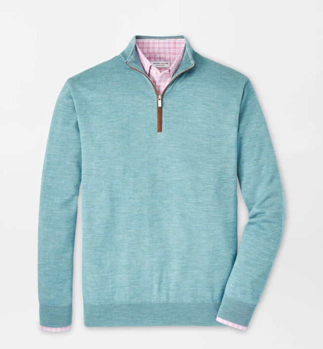 Autumn Crest Suede Trim Quarter-Zip Sweater