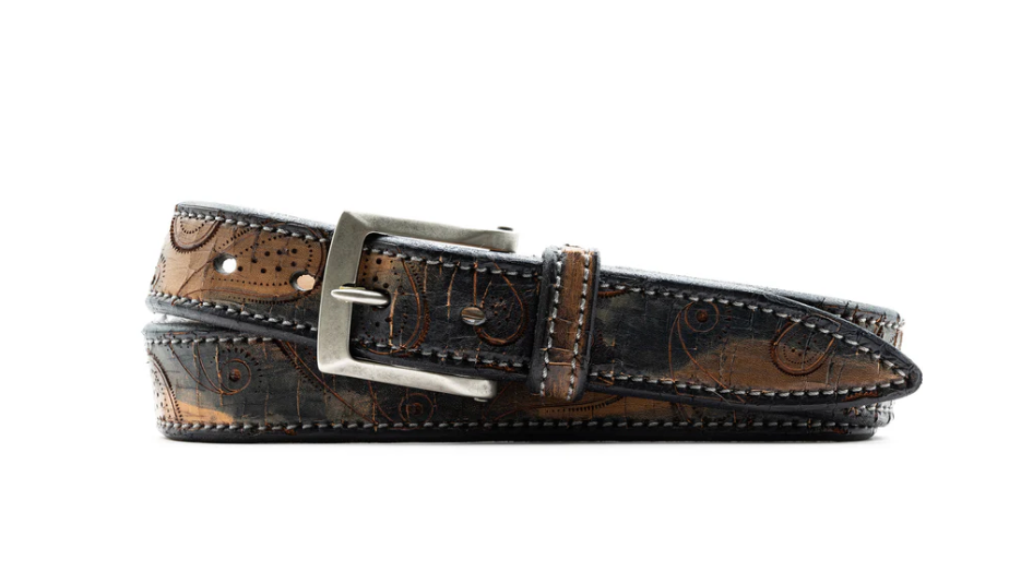 Artisan Paisley Italian Bridle Leather Belt