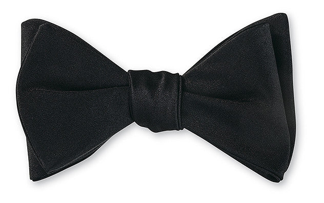 Formal Black Satin Bow Tie