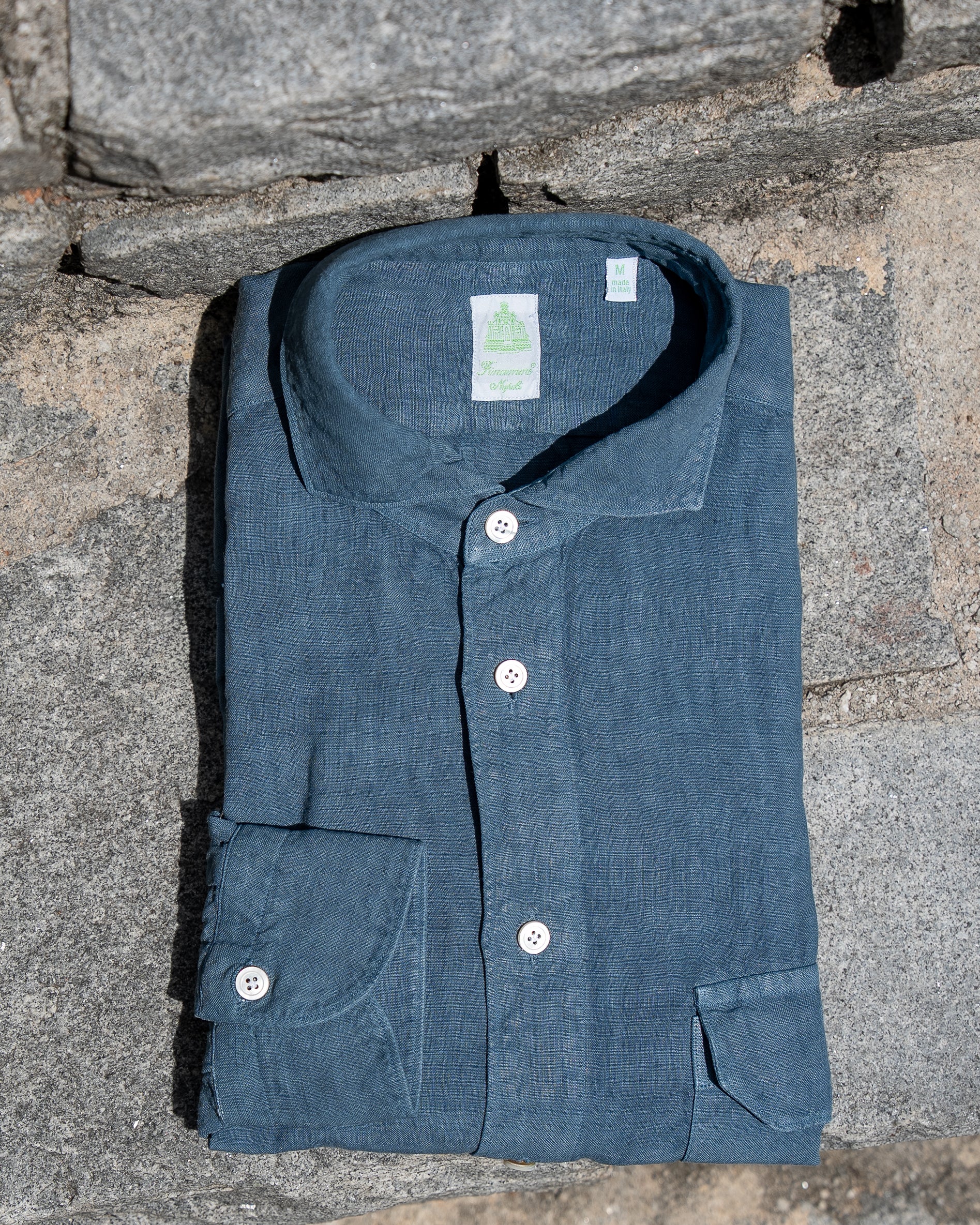 Linen Slate Blue Sport Shirt