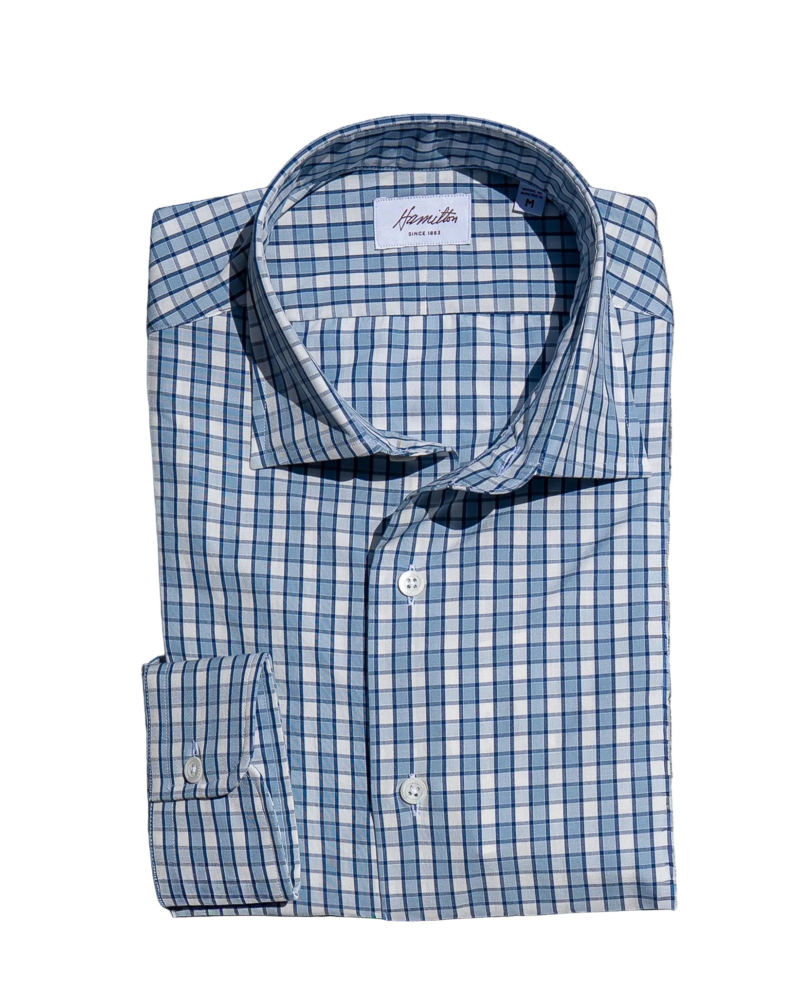 Blue & White Plaid Sport Shirt