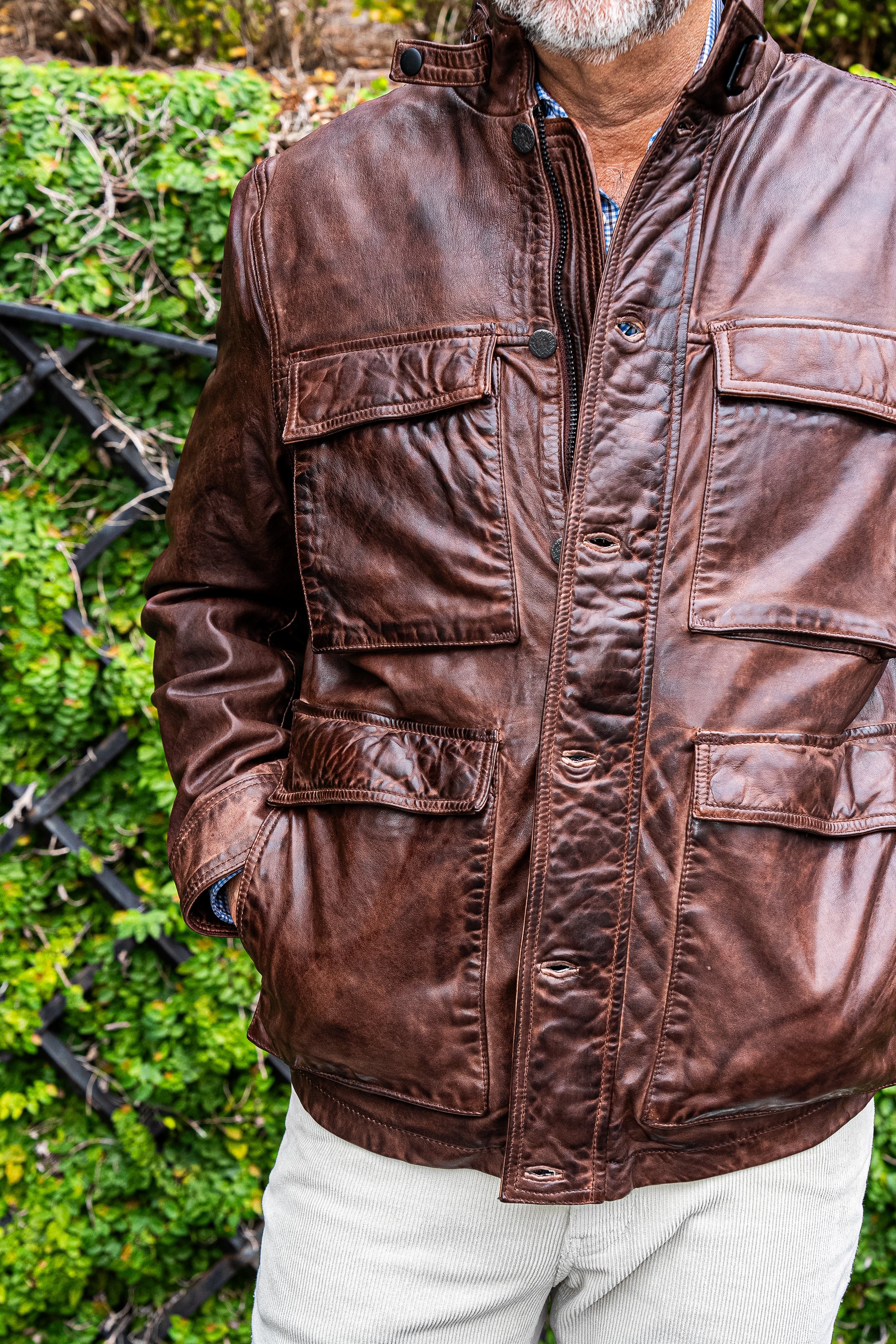 Wax-Tumbled Leather Jacket