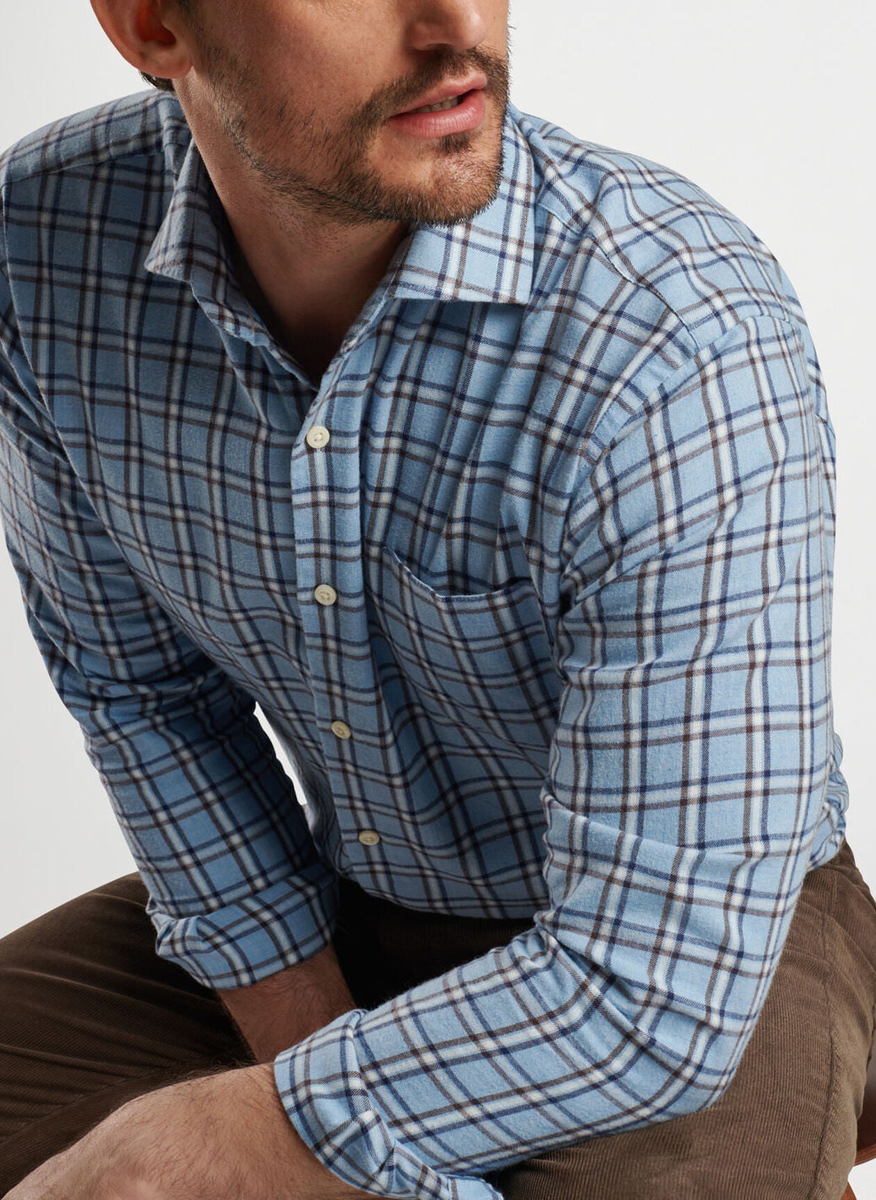 Nelson Crown Flannel Cotton-Stretch Sport Shirt