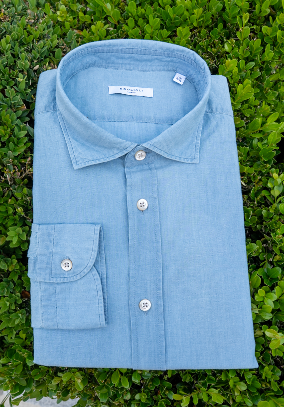 Light Blue Chambray Sport Shirt