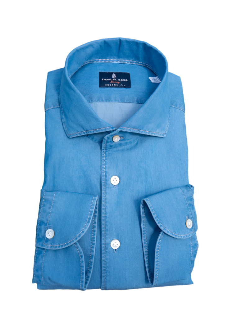 Blue Chambray Sport Shirt