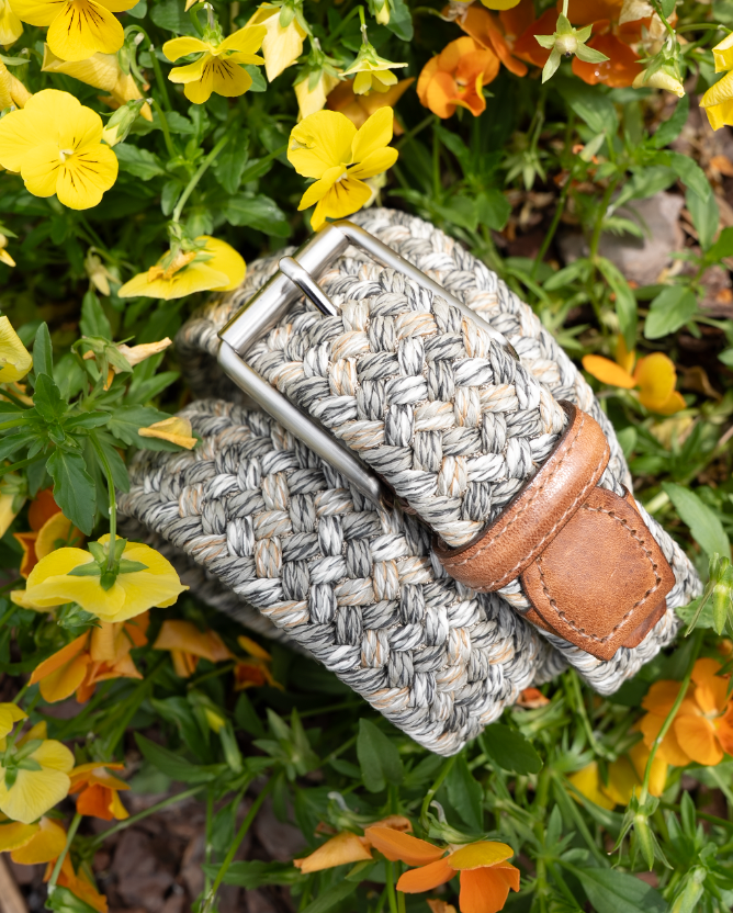 Como Braided Italian Linen and Elastic Belt