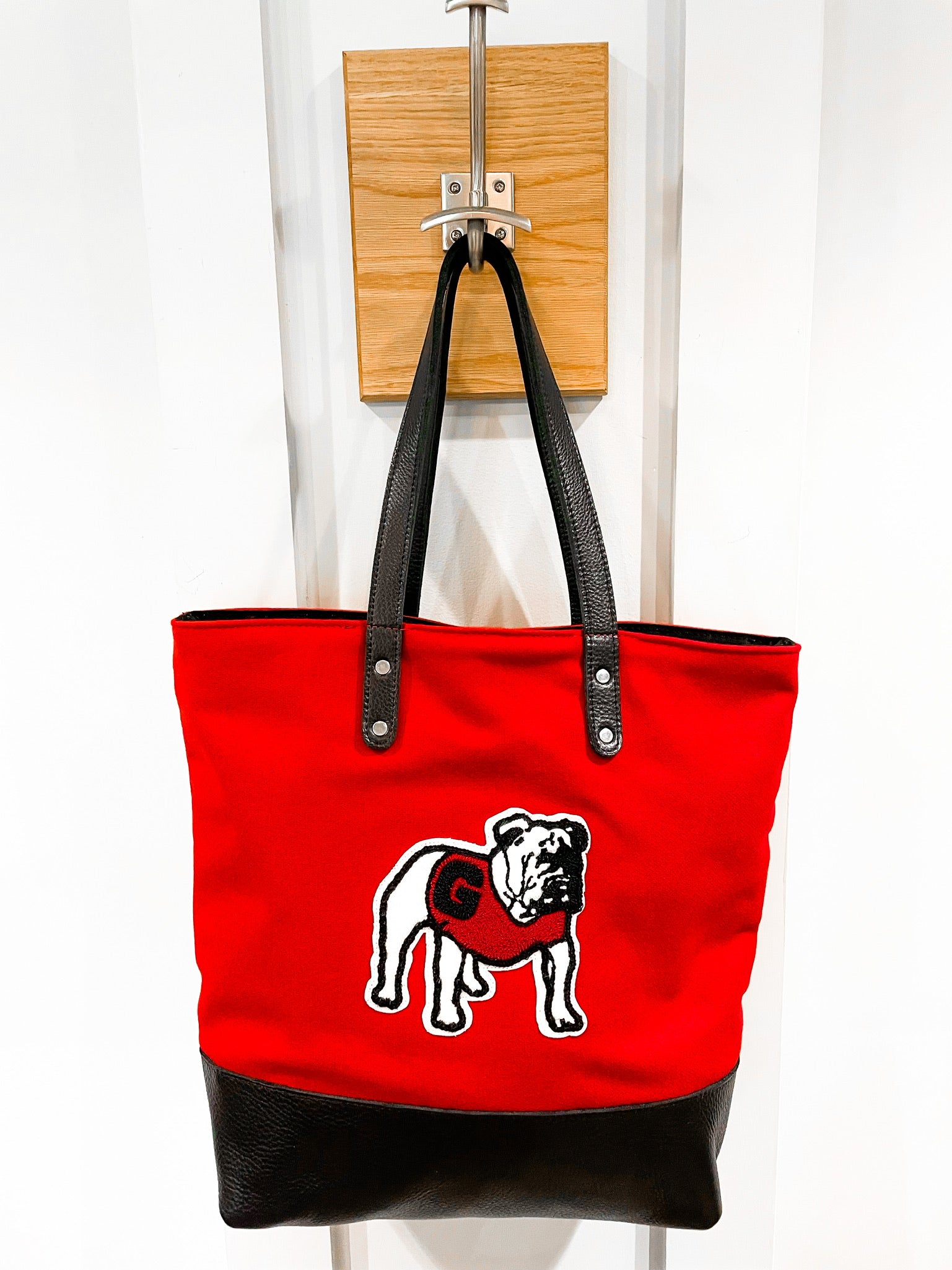 UGA "Bulldog" Tote Bag in Red