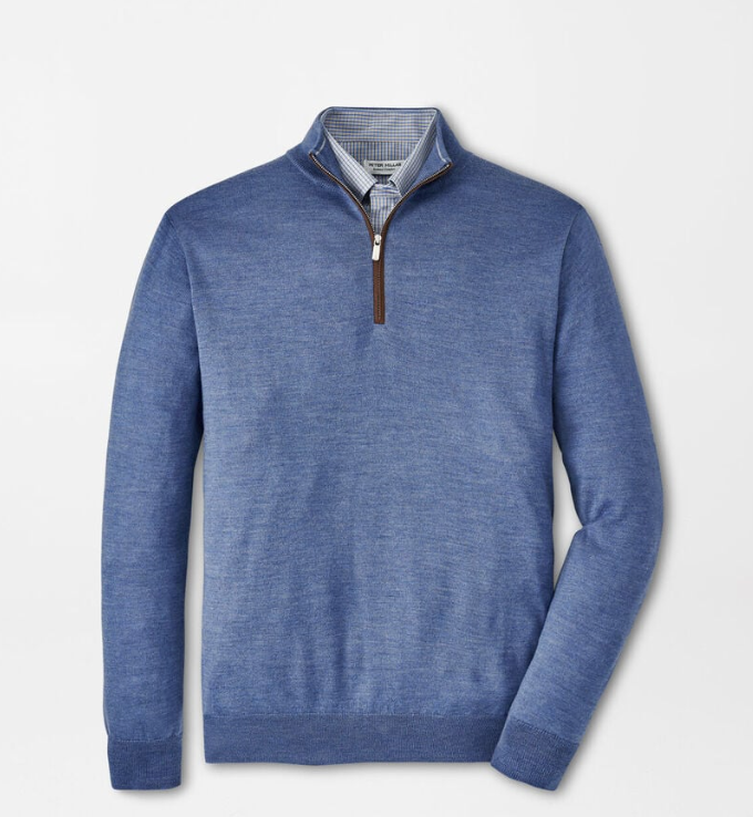 Autumn Crest Suede Trim Quarter-Zip Sweater