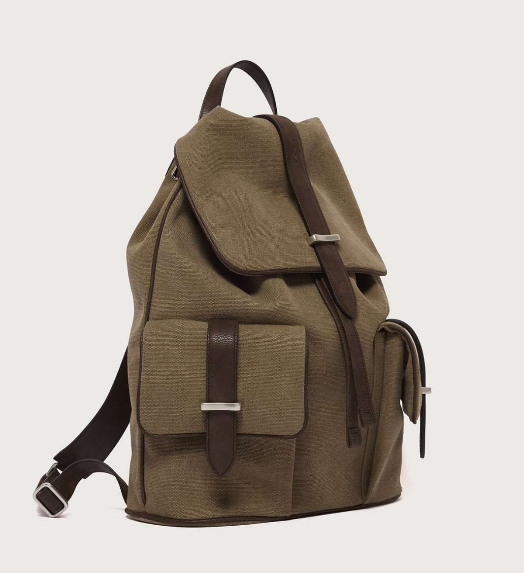 Jones Safari Canvas and Leather Backpack