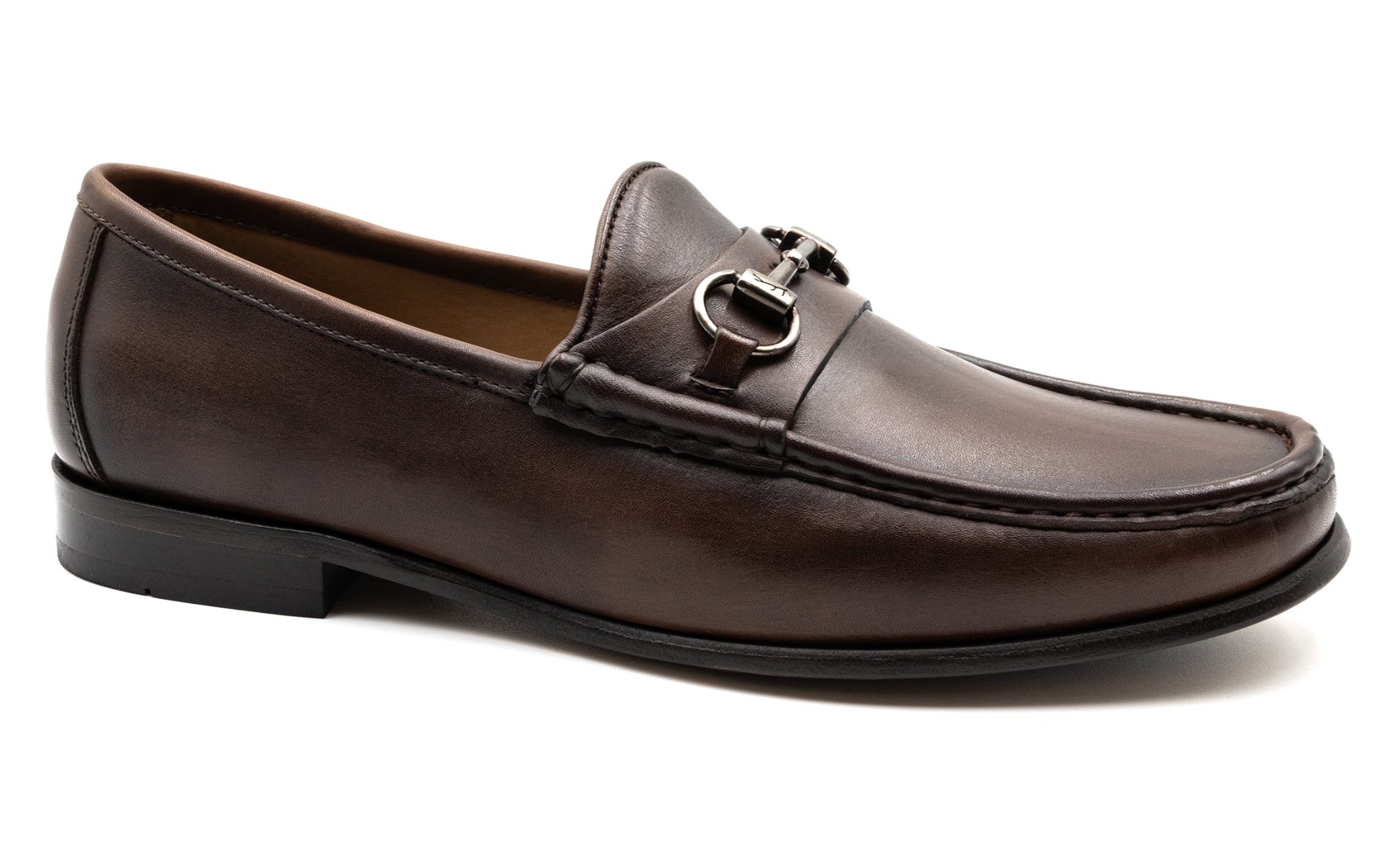 Addison Calf Leather Horse Bit Loafers - Chocolate