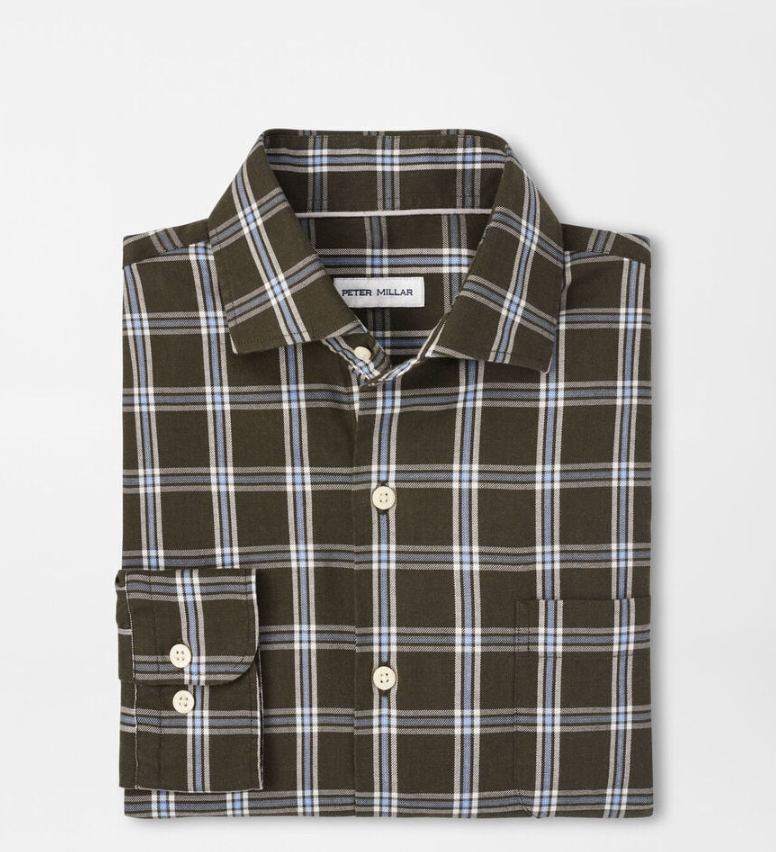 Vernon Flannelette Cotton-Stretch Sport Shirt