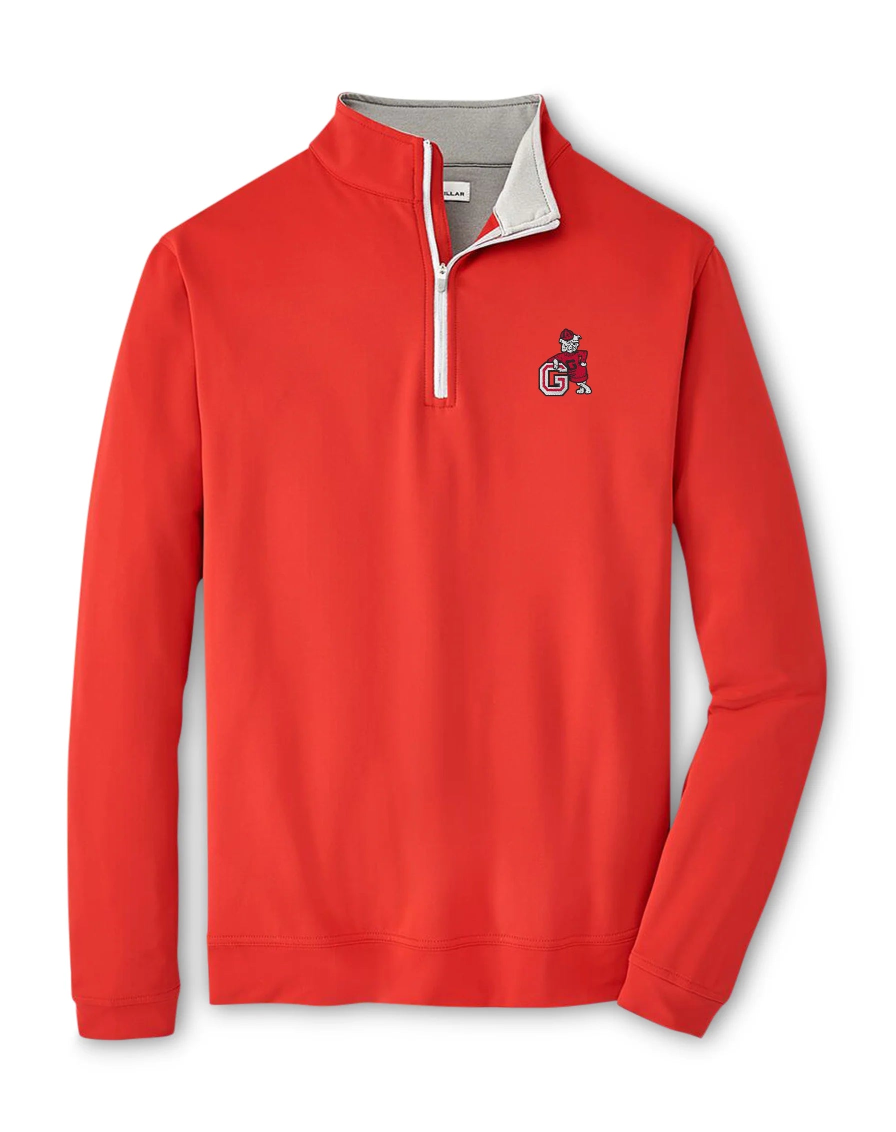 PERTH 1/4 ZIP UGA LEANING DAWG SOLID RED